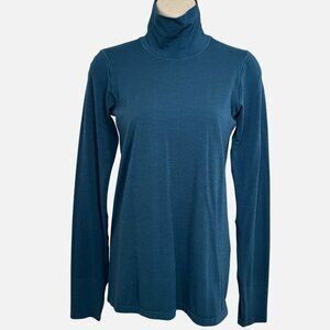 Athleta Mock Neck Long Sleeve Top | Teal | Size Small | Excellent Condition